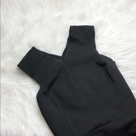 RAG AND BONE BODYCON BLACK CROSS BACK MIDI DRESS - Picture 2 of 8